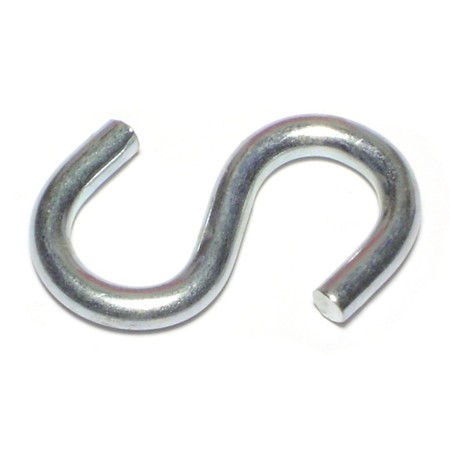 MIDWEST FASTENER 3/16" x 1/2" x 1-3/4" Zinc Plated Steel Open S Hooks 10PK 60707